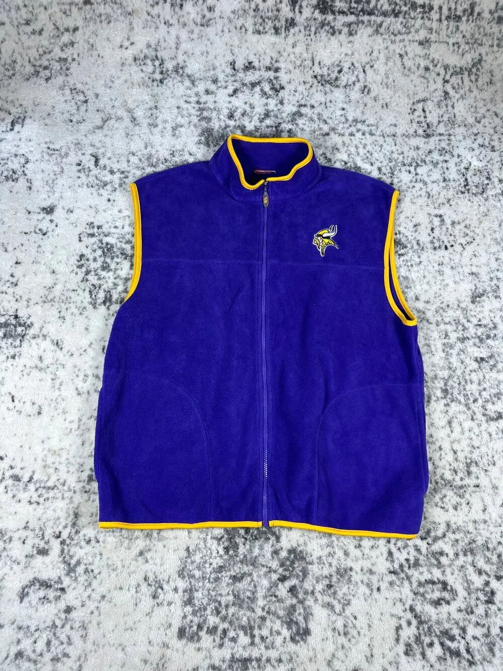 Minnesota Vikings Purple Full Zip Fleece Jacket Size XL Sports Football NFL